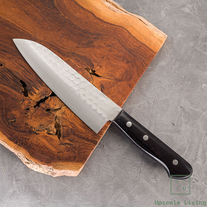 Pisau Dapur Jepang Yasuda hamono Kotetsu AO#2 Clad Nashiji Santoku 165mm (Bolsterless design)