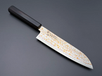 Pisau Dapur Jepang Hatsukokoro Hinotori V-Toku2 Rainbow Damascus Santoku 180mm