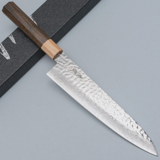 Pisau Dapur Jepang Kotetsu VG10 Tsuchime Damascus Wa-Gyuto 210mm