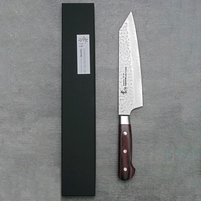 Pisau Jepang SAKAI TAKAYUKI 33-Layer Damascus VG10 Hammered Kengata 190mm