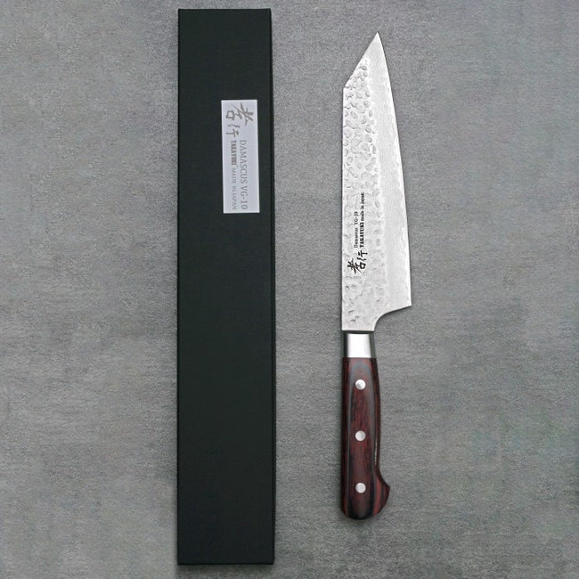 Pisau Jepang SAKAI TAKAYUKI 33-Layer Damascus VG10 Hammered Kengata 190mm
