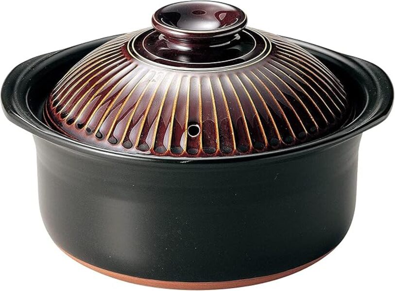Japanese Ceramic Rice Cooker Pot Bankoyaki Ginpo Kikka 5 Cups