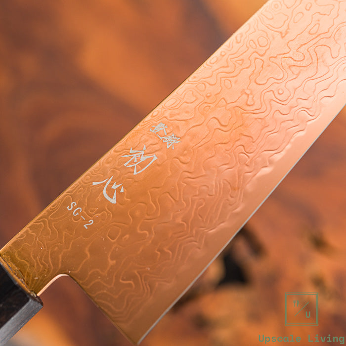 Pisau Dapur Jepang Hatsukokoro Ryuhyo Brown coating SG2 Damascus Gyuto210mm
