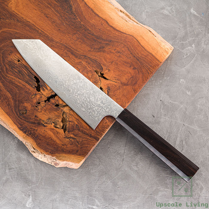 Pisau Dapur Jepang Hatsukokoro Ginga ATS-34 steel Nickel Damascus Bunka170mm