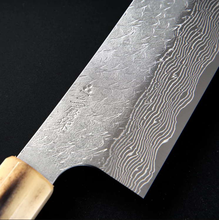 Pisau Dapur Jepang Nigara Hamono SG Strix Damascus Tsuchime  Bunka 170mm