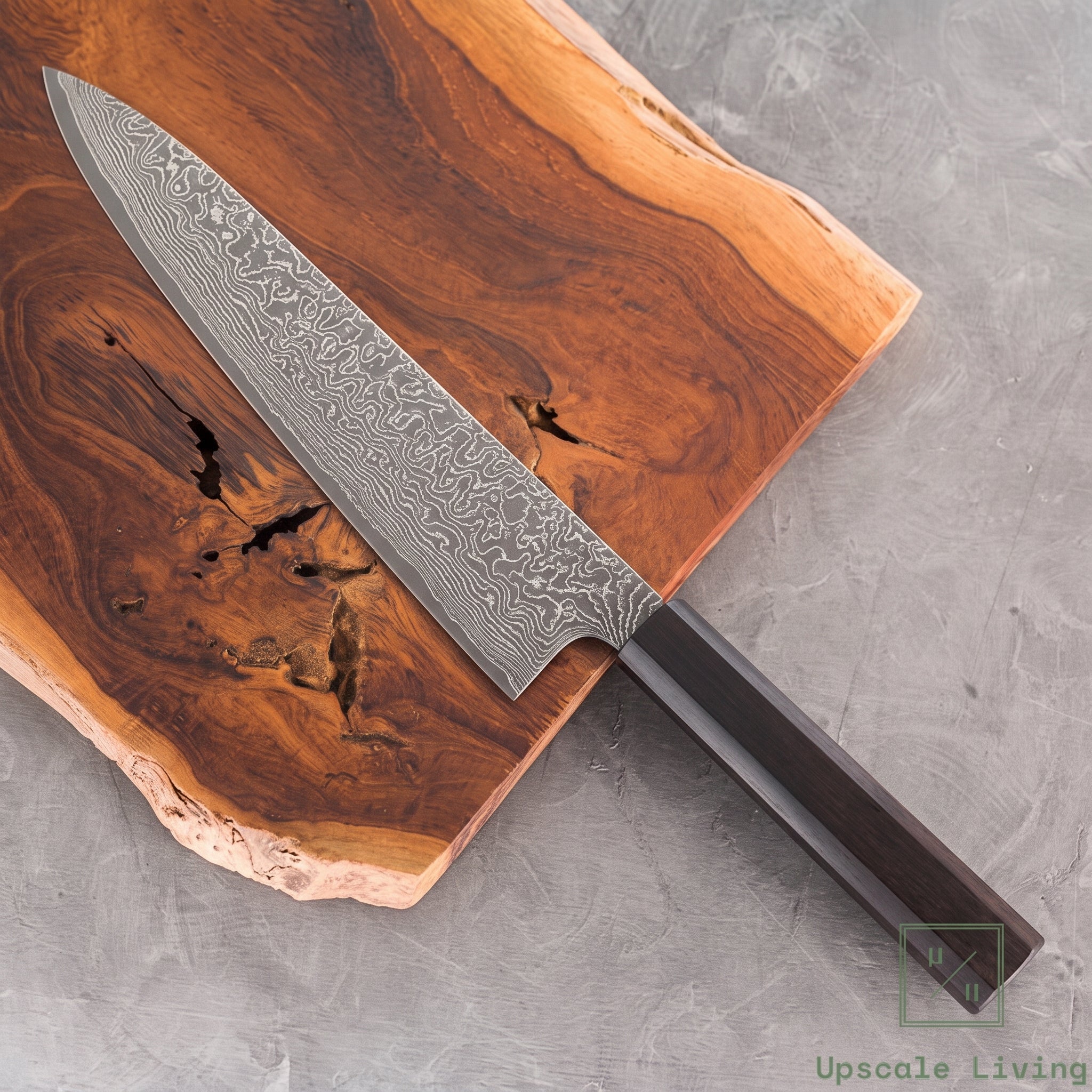 Pisau Dapur Jepang Hatsukokoro Ryuhyo Kurozome SG2 Damascus Gyuto 240mm