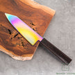 Pisau Dapur Jepang Hatsukokoro Ryuhyo Rainbow Coating SG2 Damascus Bunka 180mm