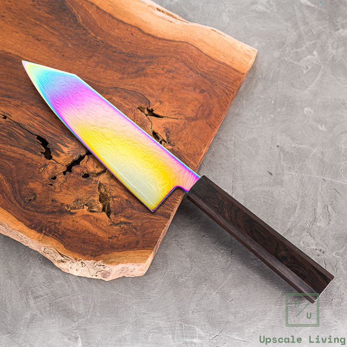 Pisau Dapur Jepang Hatsukokoro Ryuhyo Rainbow Coating SG2 Damascus Bunka 180mm