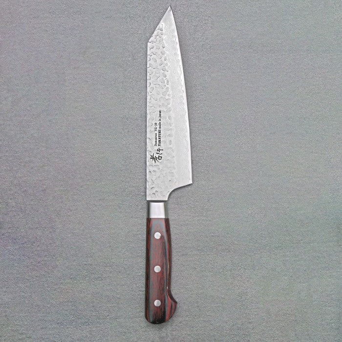 Pisau Jepang SAKAI TAKAYUKI 33-Layer Damascus VG10 Hammered Kengata 190mm
