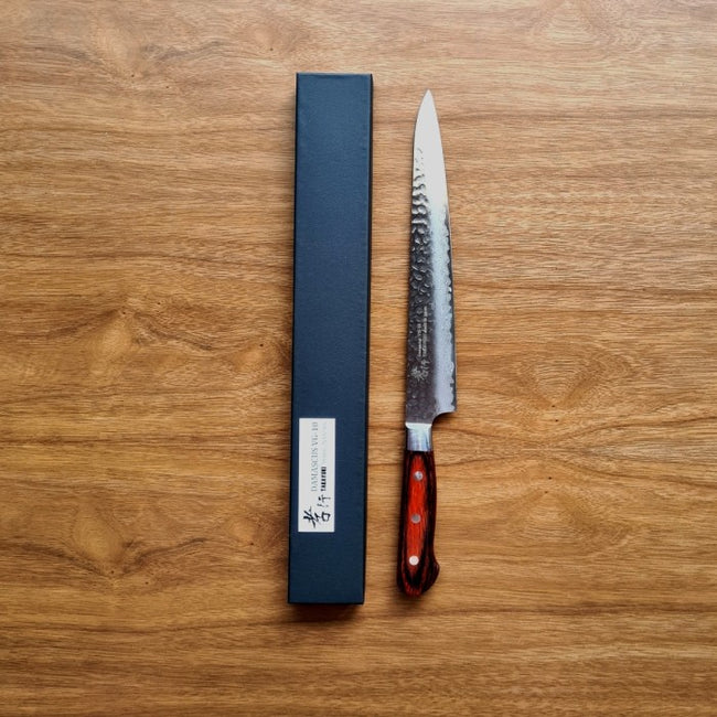 SAKAI TAKAYUKI 33-Layer DamascusHammered Sujihiki 240mm
