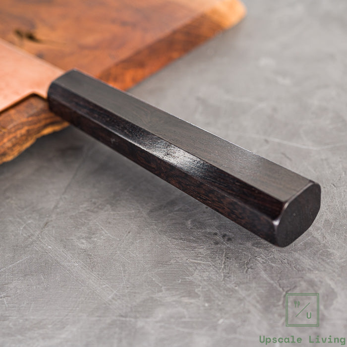 Pisau Dapur Jepang Hatsukokoro Ryuhyo Brown coating  SG2 Damascus Bunka 180mm