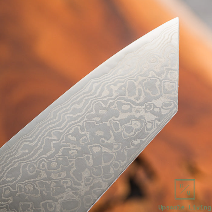 Pisau Dapur Jepang Hatsukokoro Ginga ATS-34 steel Nickel Damascus Bunka170mm