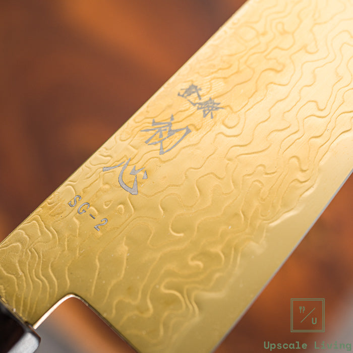 Pisau Dapur Jepang Hatsukokoro Ryuhyo Gold coating  SG2 Damascus Kiritsuke Gyuto210mm
