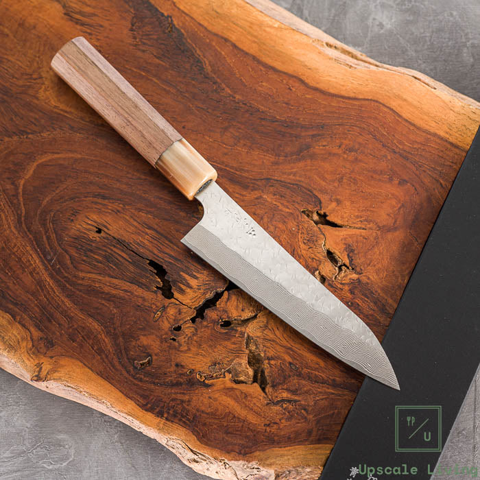 Pisau Dapur Jepang  Nigara Hamono SG Strix Damascus Tsuchime Petty 150mm