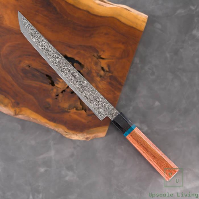 Pisau Dapur Jepang Ryusen Bonten Unryu KAI VG10 Damascus Kengata Sujihiki 240mm
