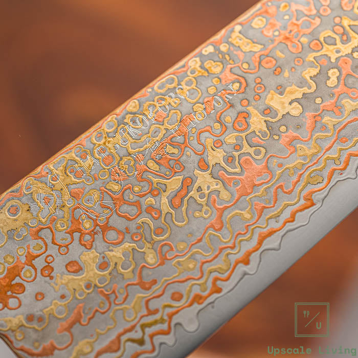 Pisau Dapur Jepang Hatsukokoro Hinotori V-Toku2 Rainbow Damascus Gyuto 240mm