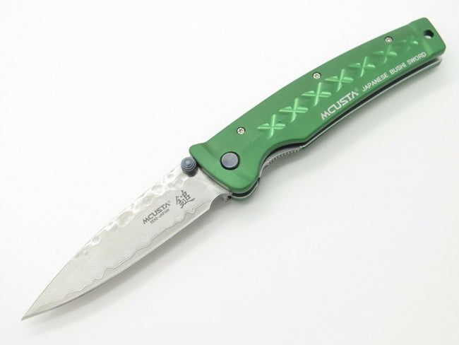 EDC Folding Knife MCUSTA VG10 Damascus Tsuchi BUSHI FUSION 85mm GREEN