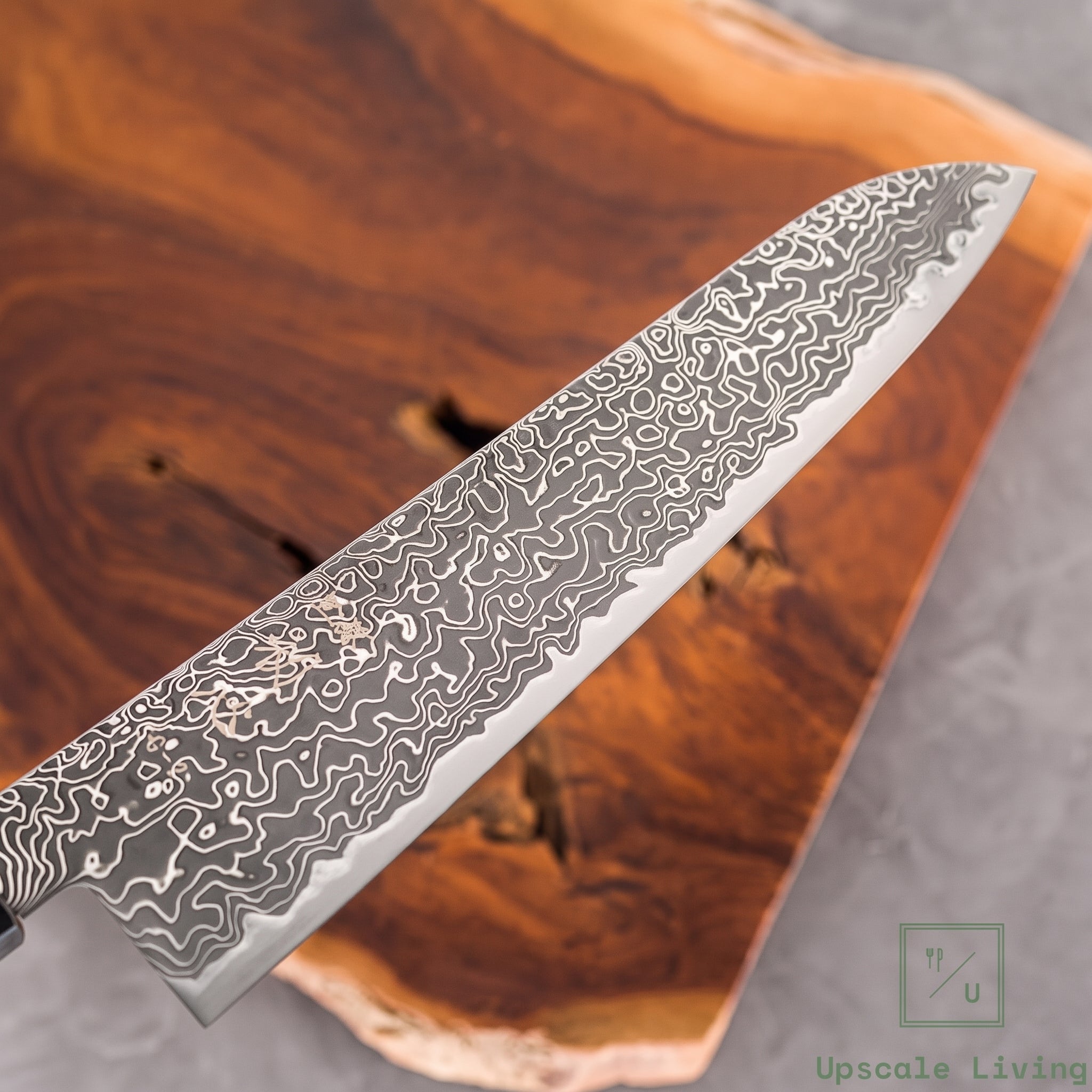Pisau Dapur Jepang Hatsukokoro Ryuhyo Kurozome SG2 Damascus Gyuto 240mm