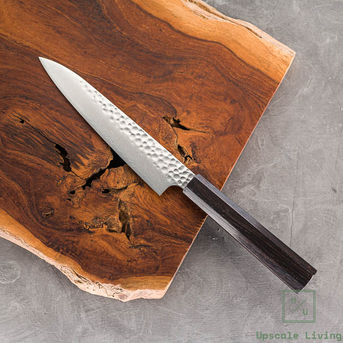 Pisau Dapur Jepang Hatsukokoro Taka VG10 Tsuchime Damascus Petty 150mm
